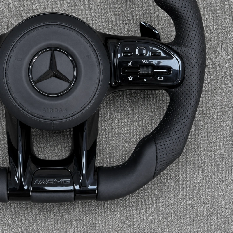 Flat Bottom Multifunction Steering Wheel for Mercedes Benz AMG W204 W205 W212 W213 W222 C63S G63 GLC GLE