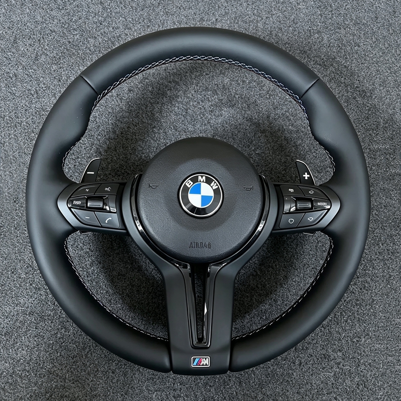 Leather M Sport Steering Wheel for BMW Flat Bottom M5 M6 X5 F01 F02 F03 F06 F07 F10 F11 F12 F13 F18 F90 F91 F92 F93 2009-2017
