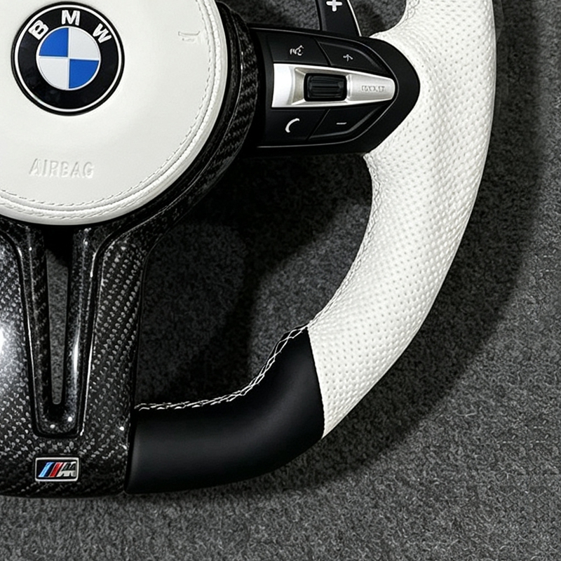 Interior M Series Leather Steering Wheel BMW M3 M5 F20 F22 F23 F30 F33 F34 X1 F48 X5 F15 X3 F25 F80 E90 E70 E84 With Paddles