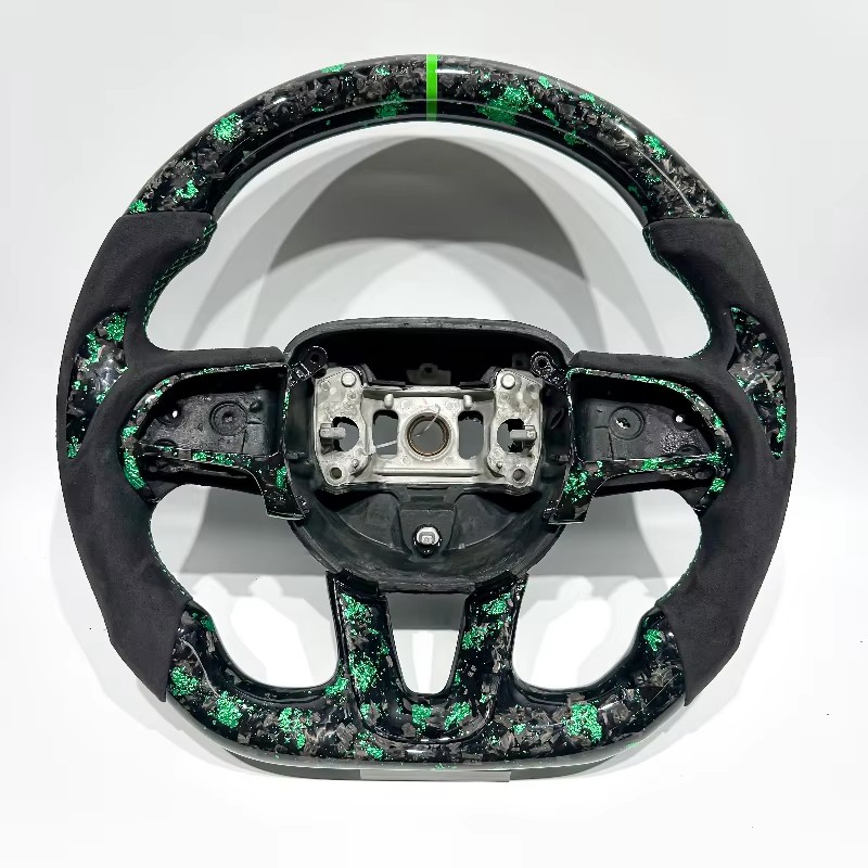 Custom Carbon Fiber & Alcantara Sports Steering Wheel for Dodge Challenger (Hellcat, SRT, R/T, SE) and Charger