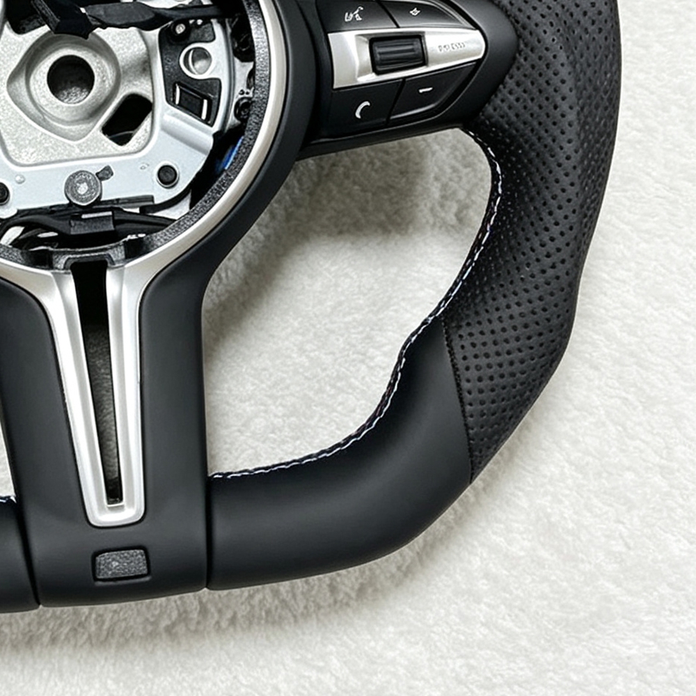 BMW F30 F20 F48 M3 F80 F25 E90 E87 X5 E70 F01 F10 Steering Wheel Black Perforated Leather Sport Upgrade Modify Accessories