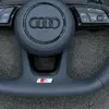 S Line Emblem Badge Detail For Audi Semi Perforated Leather Steering Wheel JIONX