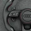 Black Perforated Leather Grip Red Stitching Audi Steering Wheel A4 A5 JIONX
