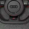 RS performance badge close up JIONX Audi flat bottom modified steering wheel