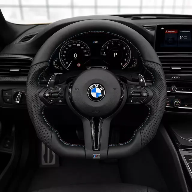 BMW X3 F25 custom steering wheel installed in vehicle