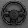 Custom AMG Racing Steering Wheel Black Perforated Leather for Mercedes Benz CLA GLC GLB GLS GLE W118 W204 W205 W212 W213 W221 W222 E63 E63S E63 S63 C63 CLS63 G63