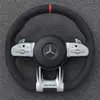 Black Alcantara AMG Steering Wheel for Mercedes Benz CLA GLC GLB GLS GLE W118 W204 W205 W212 W213 W221 W222 E63 E63S E63 S63 C63 CLS63 G63