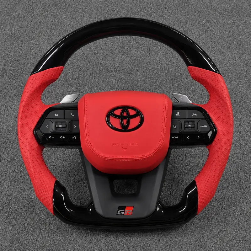 For Toyota Series 2015–2026 Nappa Leather Custom Walnut Wood Steering Wheel -JIONX