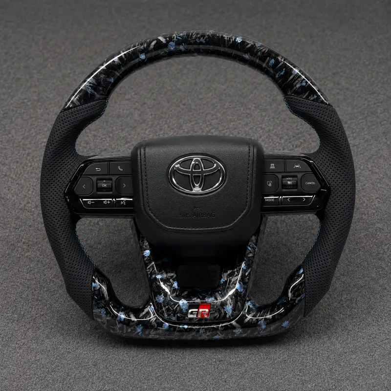 For Toyota Series 2015–2026 Nappa Leather Custom Real Carbon Fiber LED Steering Wheel -JIONX