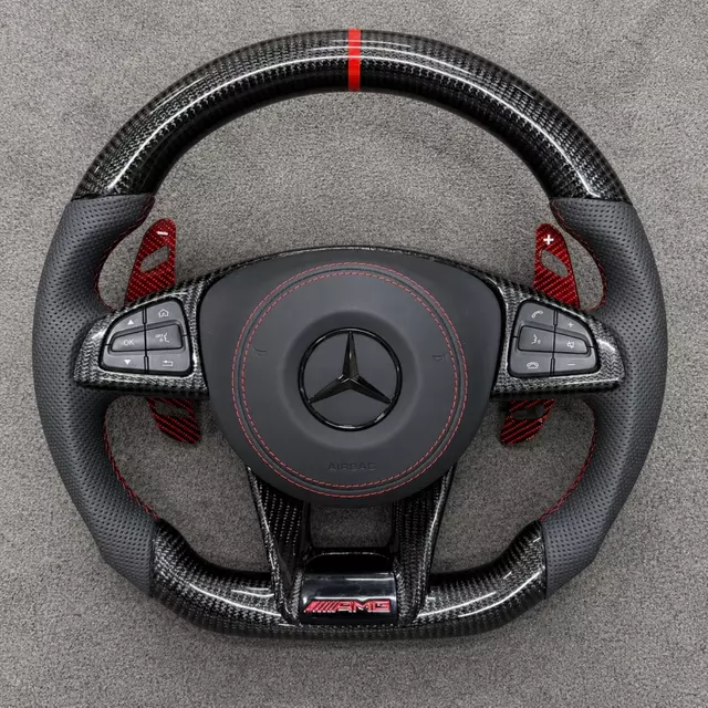 Nappa Leather And Carbon Fiber Steering Wheel for Mercedes AMG A C E GLA GLC GLE GLS CLA And CLS Series Models