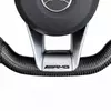 Custom carbon fiber and Nappa leather three-spoke steering wheel for Mercedes-AMG