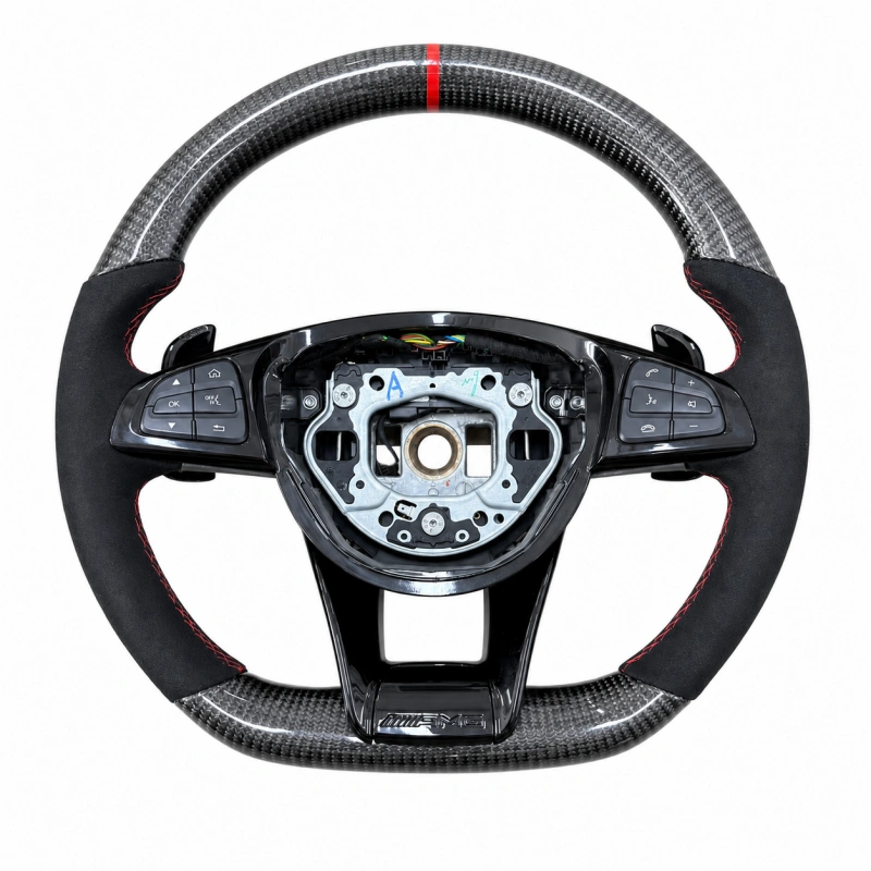 Custom Alcantara And Carbon Fiber Sports Steering Wheel for Mercedes AMG W205 W204 W212 W211 W213 E300 W218 And W222