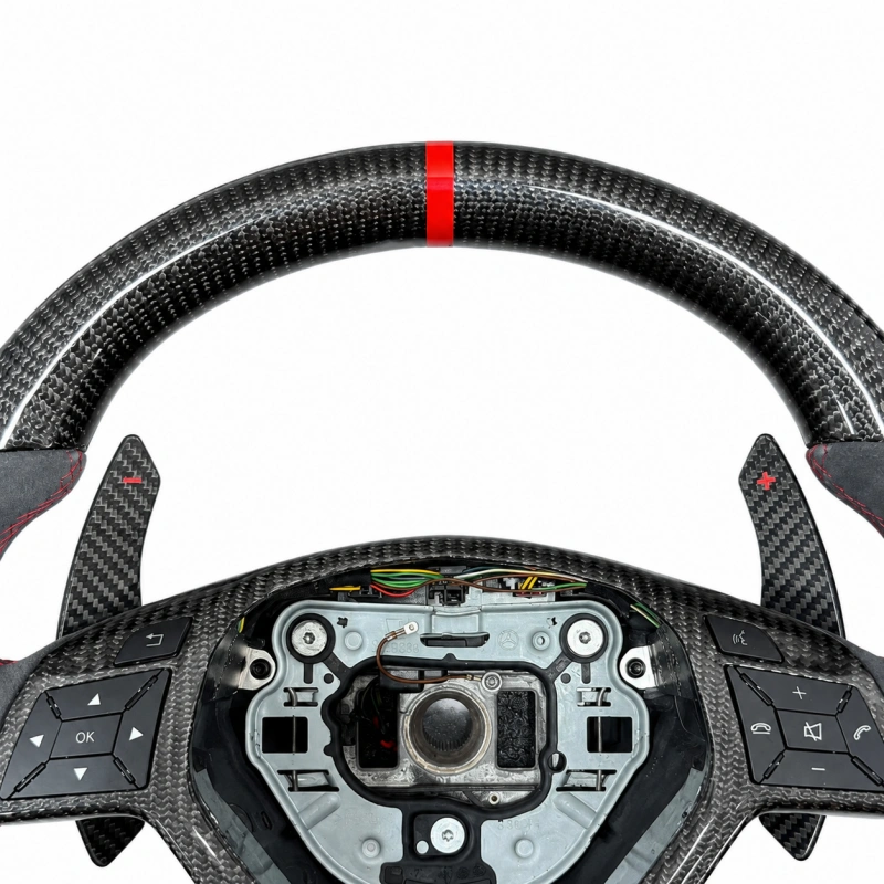 Alcantara and Carbon Fiber Steering Wheel for Mercedes-AMG A-Class, C-Class, E-Class, CLA, and CLK