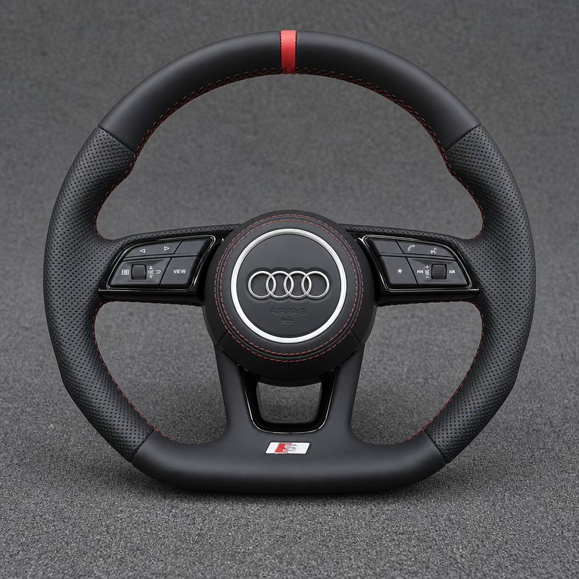 Custom Alcantara Nappa Leather Carbon Fiber LED Steering Wheel for Audi Q3 SQ3 RSQ3 8U 2011–2018 -JIONX