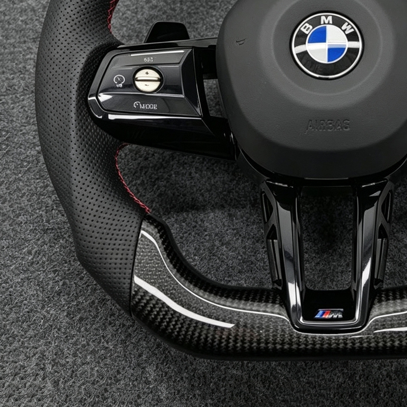 Steering Wheel Fit For BMW M3 G80 M4 M5 F90 M8 X3M X4M X5M X6M F40 F44 F97 F98 F95 F96 G20 G30 G22 Carbon Fiber Customized