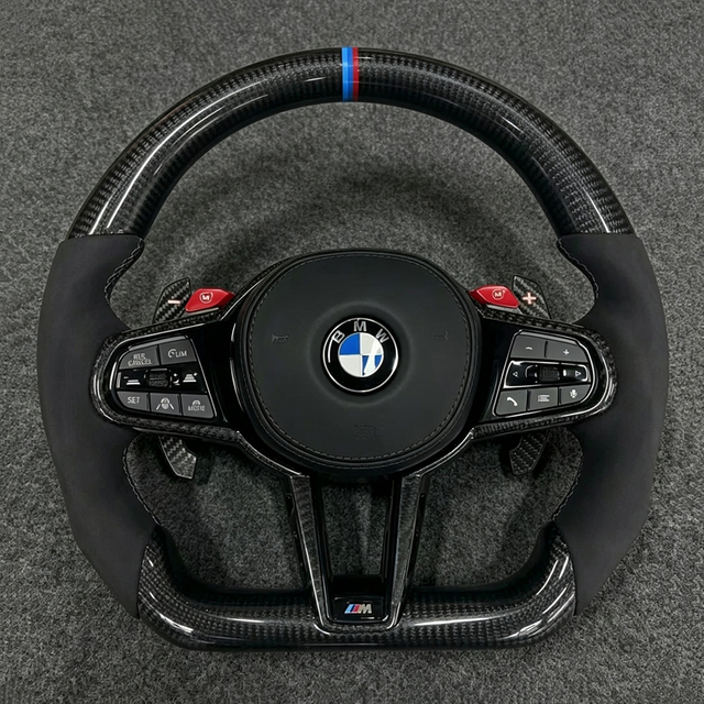 Custom G Series G20 330i X3 G01 540i G30 M550i X5 G05 G80 M3 G82 M4 M240i Lci Heated Led Carbon Fiber Steering Wheel for BMW