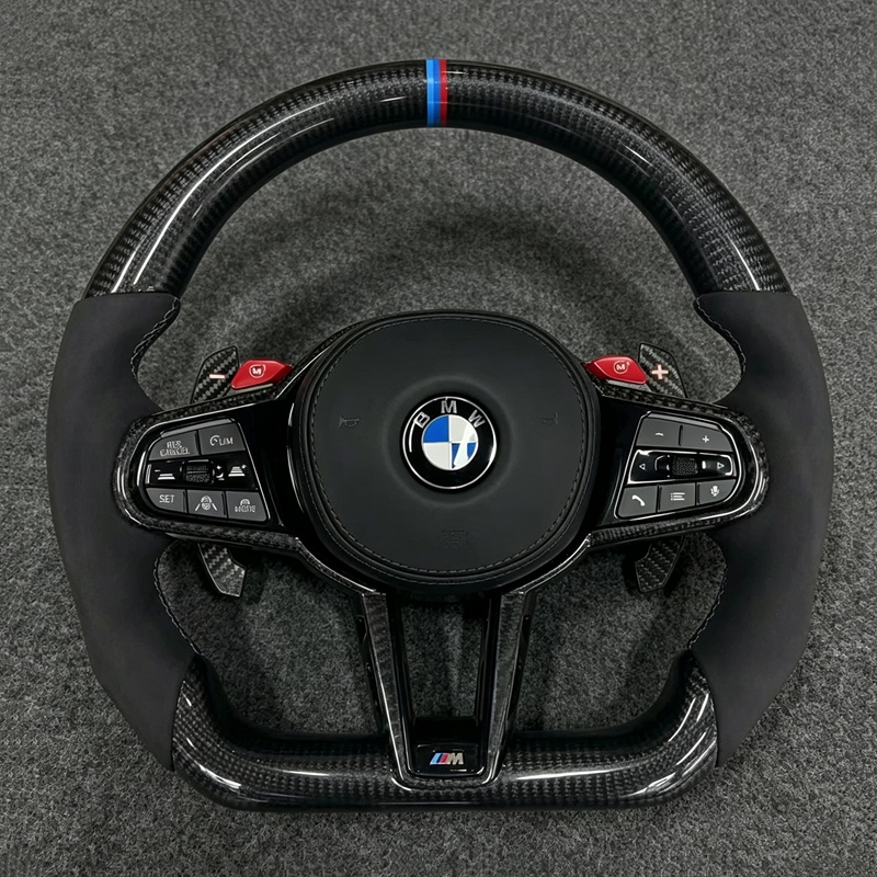 Custom G Series G20 330i X3 G01 540i G30 M550i X5 G05 G80 M3 G82 M4 M240i Lci Heated Led Carbon Fiber Steering Wheel for BMW