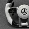 Mercedes Benz AMG Custom Steering Wheel Carbon Fiber White Perforated Leather for W205 W213 W222 C63 E63 S63 G63