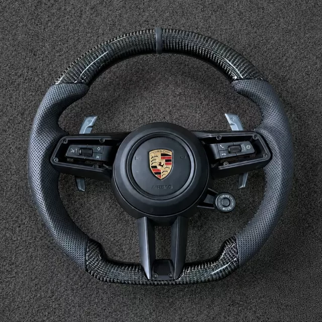 Carbon Fiber Steering Wheel (with Drive Mode Dial) for Porsche Models Such As The 911 Panamera Cayenne And Macan