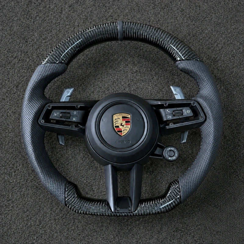 Carbon Fiber Steering Wheel (with Drive Mode Dial) for Porsche Models Such As The 911 Panamera Cayenne And Macan