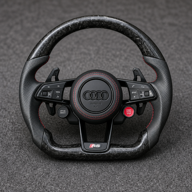 Audi A8 S8 1994-2026 D2 D3 D4 D5 Nappa Alcantara Custom Real Carbon Fiber LED Wheel -JIONX
