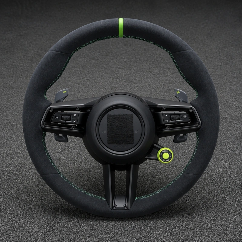 Porsche Taycan J1 2020–2026 Custom Steering Wheel Nappa Leather Real Carbon Fiber | JIONX
