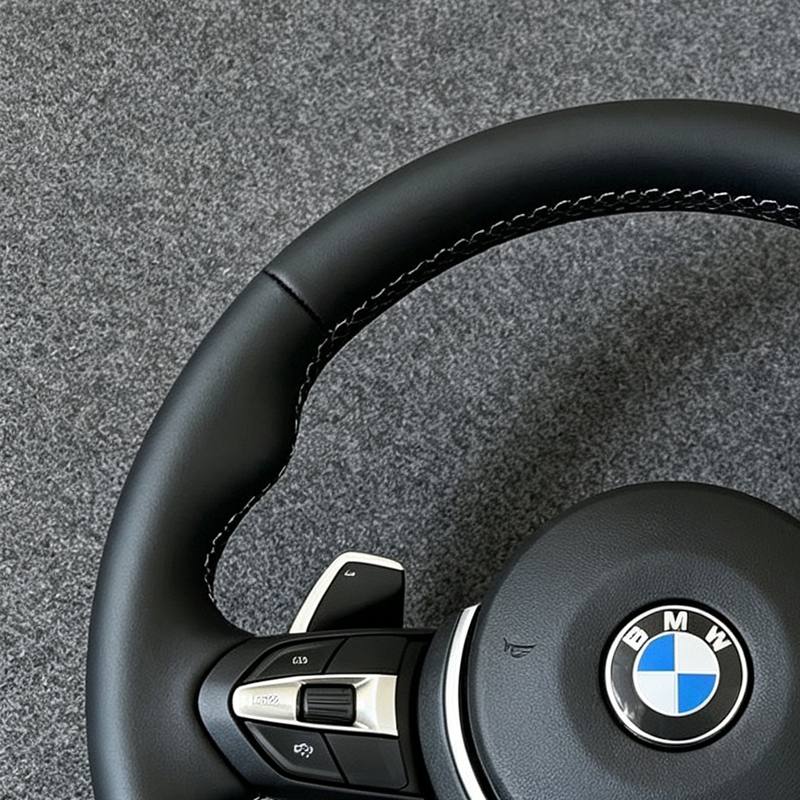 Racing Style Flat Bottom Leather Real Carbon Fiber Steering Wheel Custom for BMW G20 G28 G80 F30 M2 M5 M3 4 Series