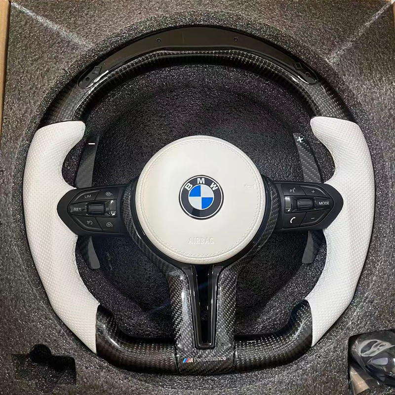 For BMW Led F Series F30 F10 535i F32 F20 F36 F22 M4 F82 X5 F15 F80 M3 F11 F31 F01 F07 Carbon Fiber Faux Suede Steering Wheel