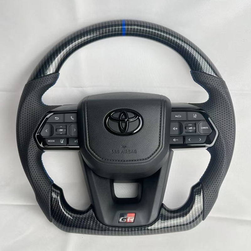Car Steering Wheel for LC200 LC300 Prado 50 200 LC79 LC70 FJ200 Land Cruiser Full Leather Sports Style 3 Spokes