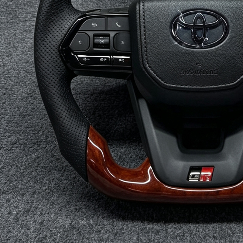 Custom Carbon Fiber Leather Steering Wheel for Toyota Land Cruiser LC79 LC76 LC70 LC300 Camry Corolla Yaris Car Accessories