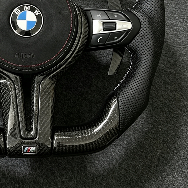 Perforated Leather Forged Carbon Fiber for BMW 3 5 Series F10 F30 F90 F01 F12 M3 M6 E90 Z4 X1 X6 Car Steering Wheel