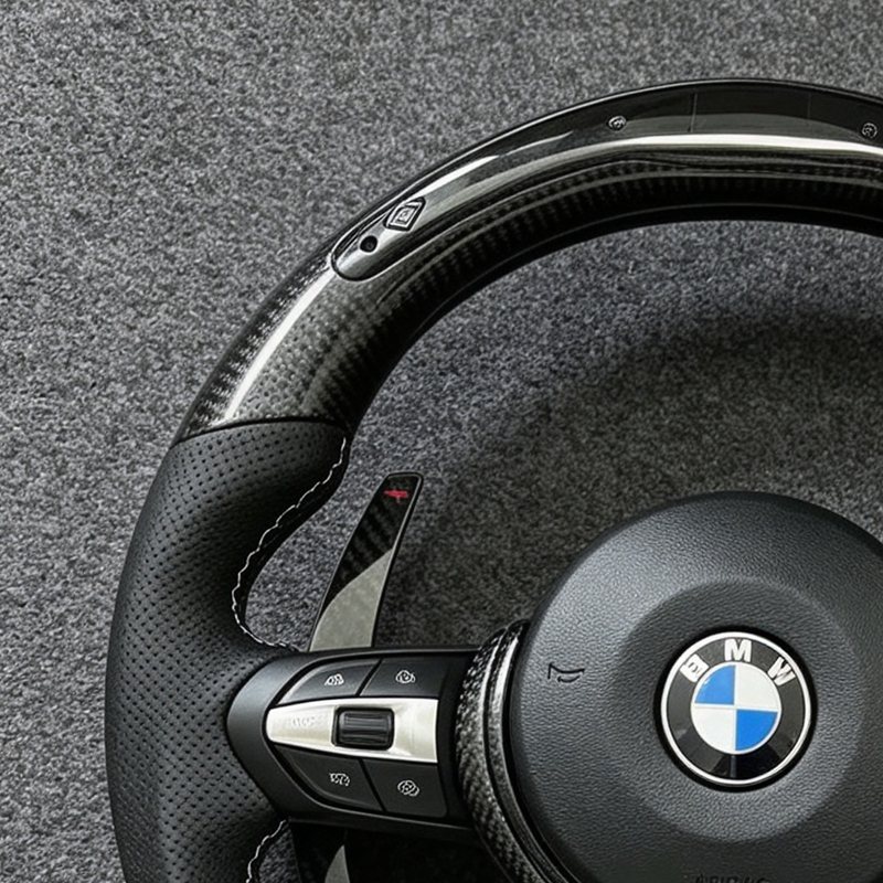 High Quality Genuine Leather Flat Bottom Steering Wheel for BM/W F30 F31 F32 F33 Interior Modify Accessories