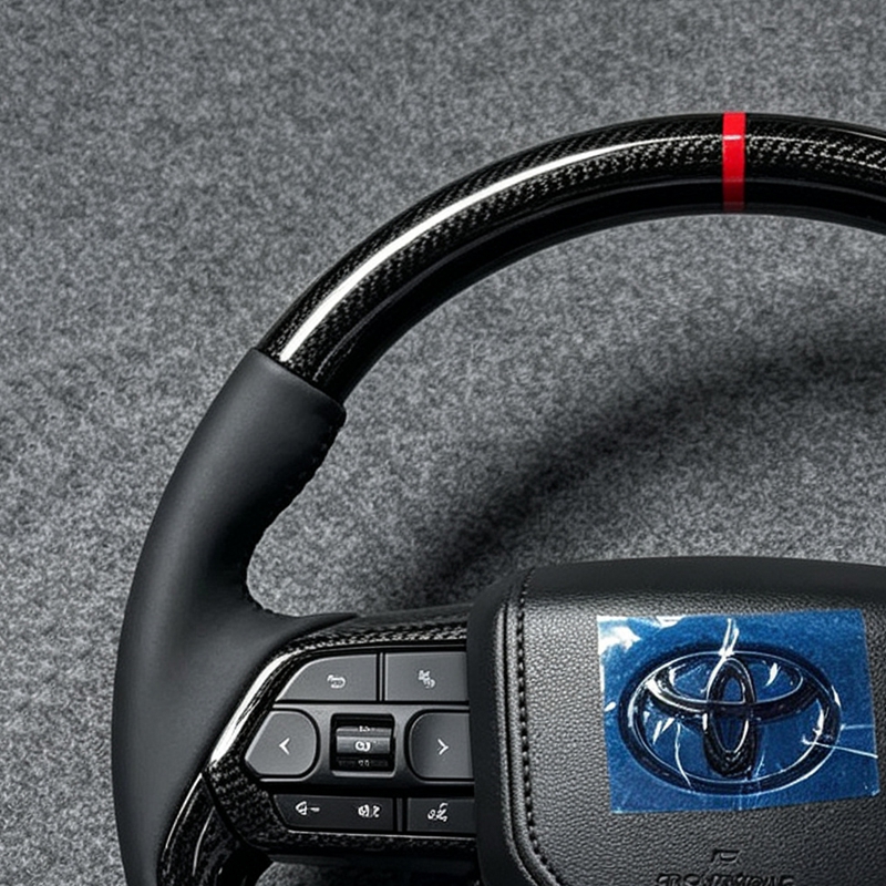 Carbon Fiber Leather Steering Wheel for Toyota Land Cruiser LC79 LC76 LC70 LC300 Camry Corolla Yaris Auto Parts