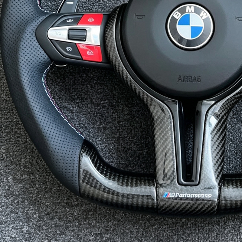 Flat Bottom M Sport Steering Wheel For BMW F01 F06 F10 F11 F12 F20 F21 F22 F25 F26 F30 F33 F34 F36 M3 F80 M4 F82 M5 F90