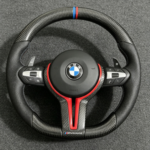 Steering Wheel For F20 F21 F10 F11 M3 F30 F15 F16 F25 M5 F06 F07 F12 E90 E90 X5 E70 E87 E81 Carbon Leather Stripe M Sport