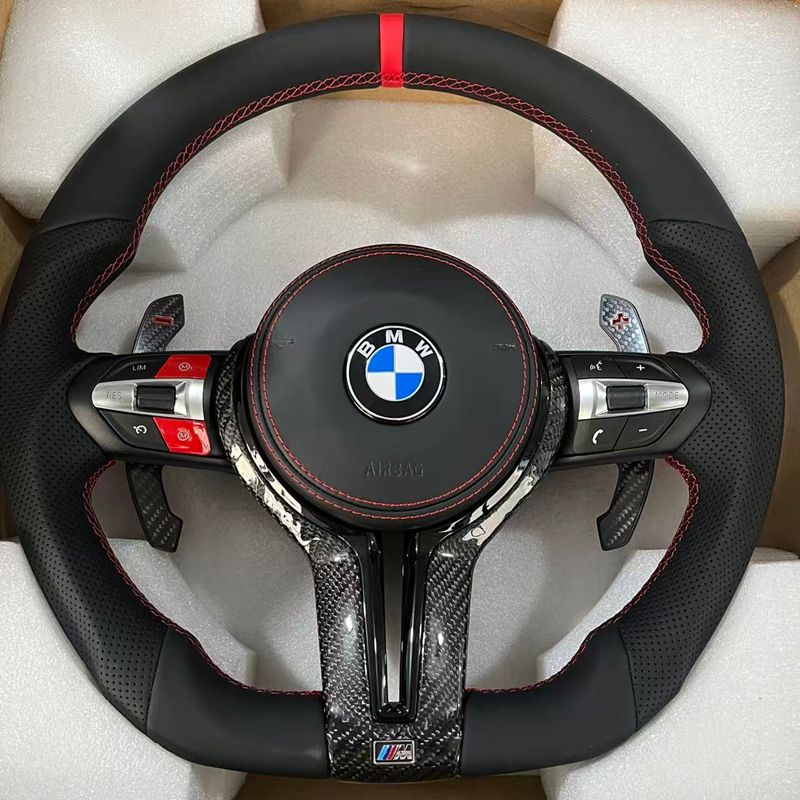 Steering Wheel Bmw F30 F10 F31 F20 F25 F22 F36 F33 F32 F80 F82 F11 F18 F01 F90 E90 Is Made Of bore leather Material And//M
