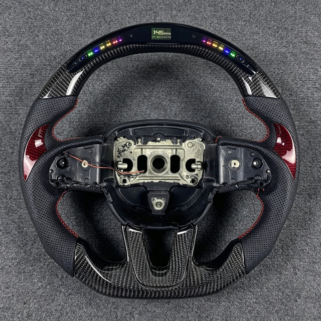 Forged Carbon Fiber Led Steering Wheel for Dodge Charger Challenger SRT Scat Pack 2016 2017 2019 2020 2021 2022 2023