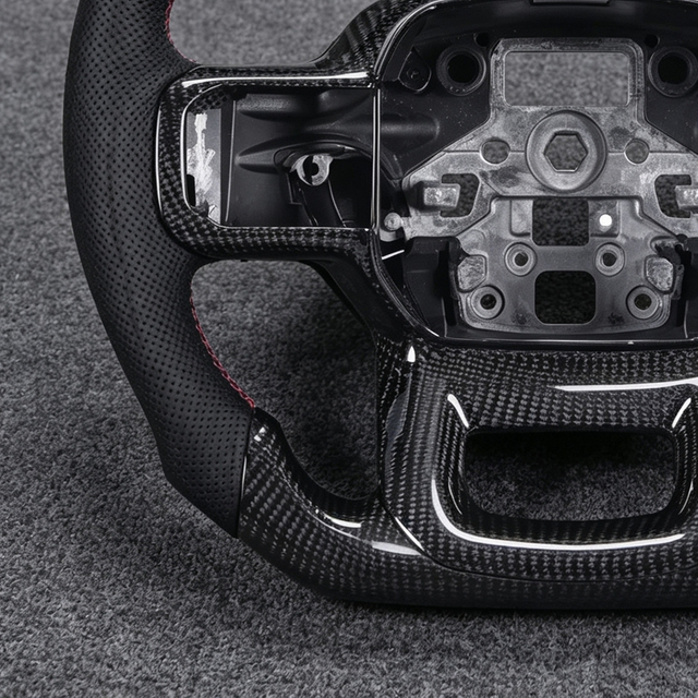 Car Interior Accessories Customized Forged Carbon Fiber Genuine Leather Steering Wheel Ford Raptor F-150 F150 XLT F250 2024