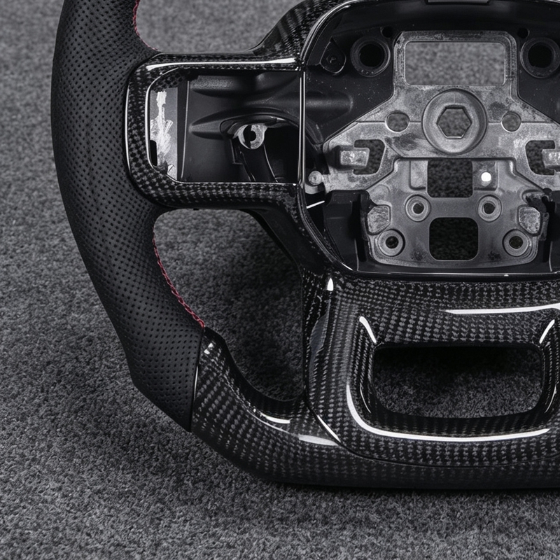 Car Interior Accessories Customized Forged Carbon Fiber Genuine Leather Steering Wheel Ford Raptor F-150 F150 XLT F250 2024