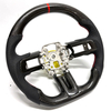 Ford Mustang S550 Carbon Fiber Steering Wheel with Alcantara Grip Nappa Leather LED RPM Display Flat Bottom Racing