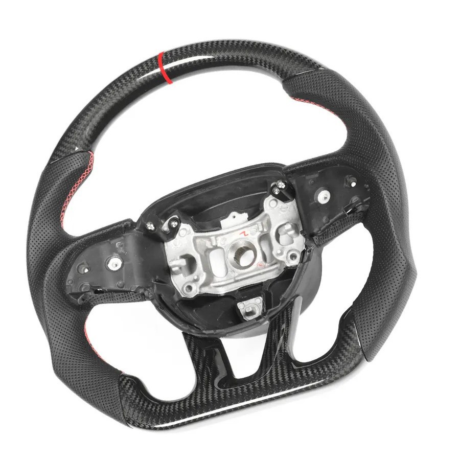 Custom LED Real Carbon Fiber Steering Wheel for Dodge Charger Challenger 2015+ Jeep Grand Cherokee Trackhawk SRT