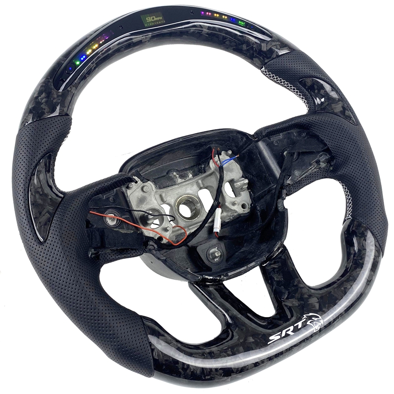 Will LED Car Tuning Forged Carbon Fiber Steering Wheel for Dodge Challenger SRT Charger Hellcat Grand Cherokee Automotive