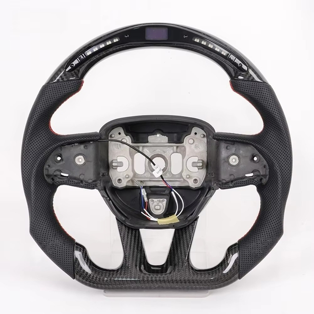 Forged Carbon Fiber Sports Heated 3 Spoke 40mm Grip Steering Wheel for Dodge Challenger Charger SRT Hellcat Durango