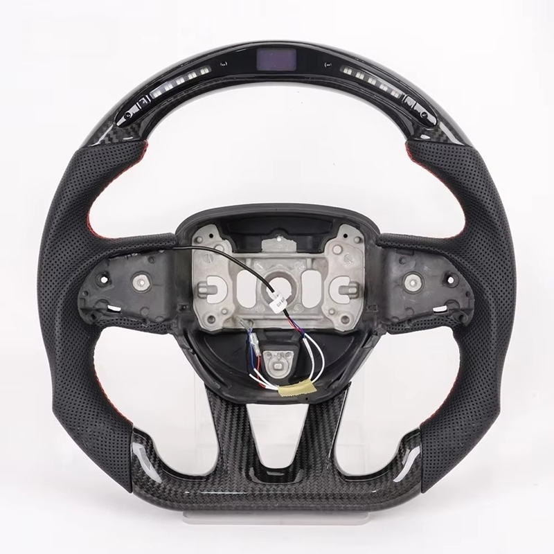 Forged Carbon Fiber Sports Heated 3 Spoke 40mm Grip Steering Wheel for Dodge Challenger Charger SRT Hellcat Durango