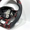 2021-2025 for ford F150 Raptor LED Real Carbon Fiber Sport Steering Wheel D-Shaped Flat-Bottom Non-Slip Leather Grip Black