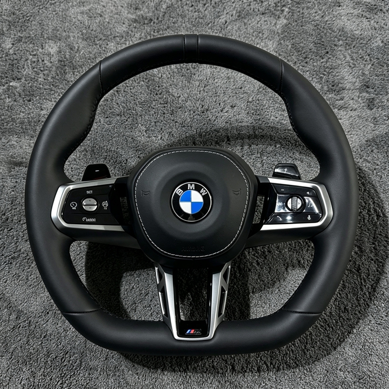 Flat-bottom Leather Car Steering Wheel For BMW G Series G20 G30 G31 G38 G11 G12 G15 G16 G29 G01 G02 G05 G06 G07 F40 Customized