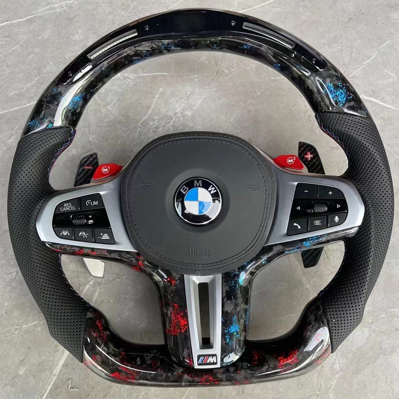 Carbon Fiber with LED Car Steering Wheel for BMW Leather G20 G28 G11 G12 G01 G05 G30 G22 G23 G26 X3 X4 X5 3 Series 5 Series