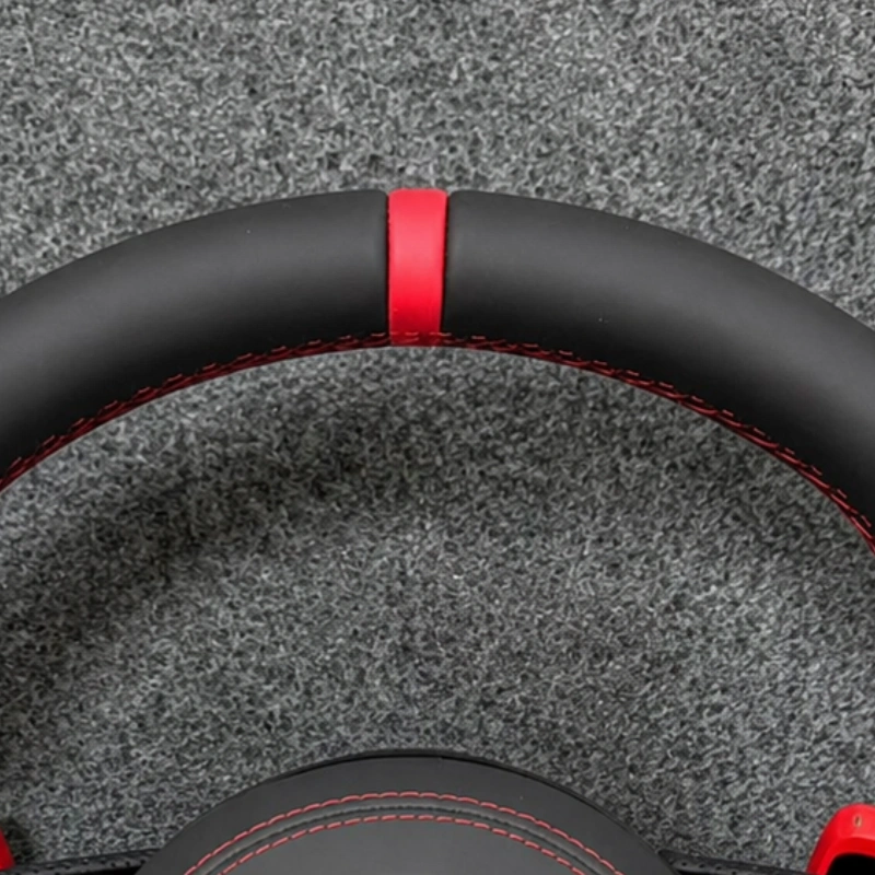 Red center stripe and full red stitching detail JIONX Audi performance steering wheel