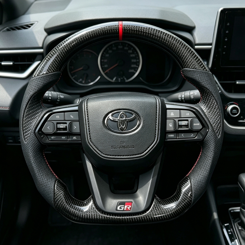 LC300 Carbon Fiber Steering Wheel for 2022 Toyota Land Cruiser 300 Car Steering Wheel Carbon Fiber with Heating