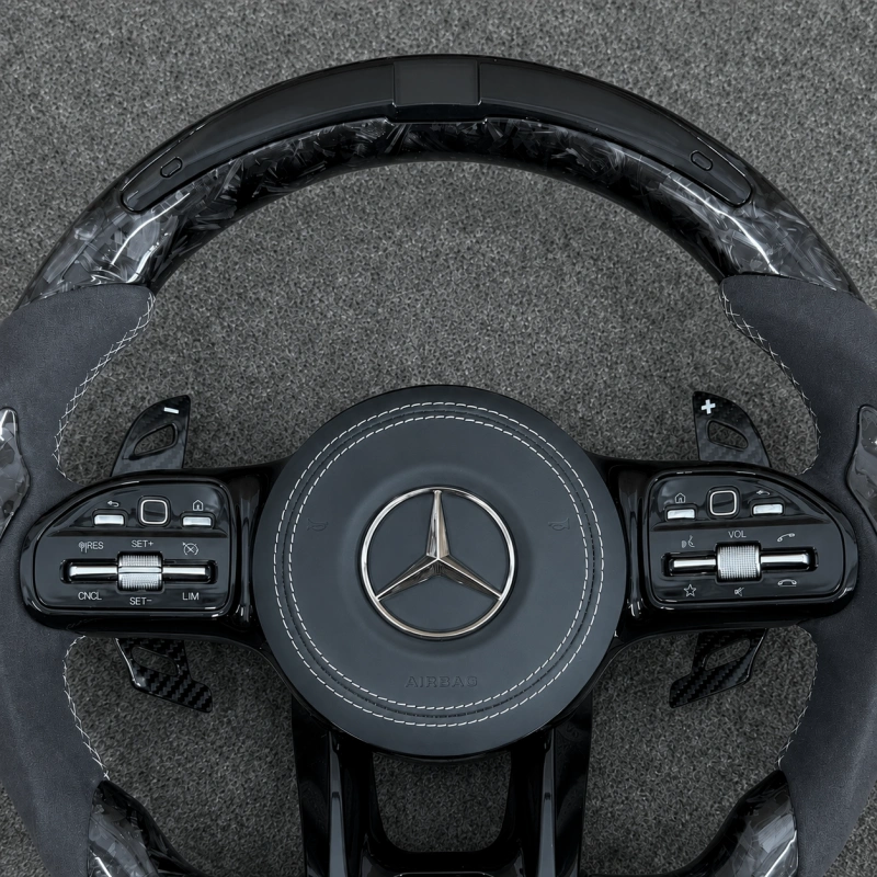Flat Bottom Forged Carbon Steering Wheel for Mercedes Benz AMG W204 W205 W212 W213 C63S E63S G63